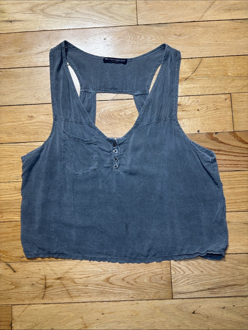 Brandy Melville Blue Gray Cropped Tank Top Size Small